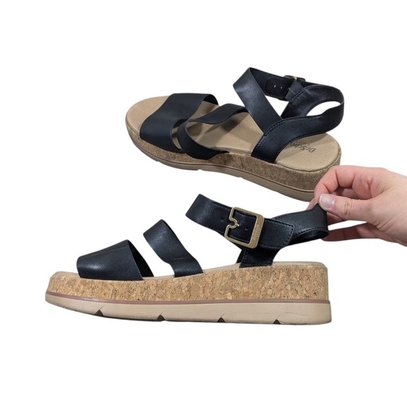 Dr. Scholl's Shoes - Dr. Scholl’s “Once Twice” Black Platform Cork Sandals Size 10